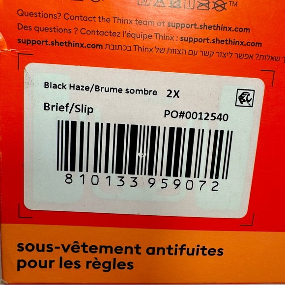 Thinx for All Leakproof Period Underwear Absorbency size 2X. Black brief - Picture 8 of 10
